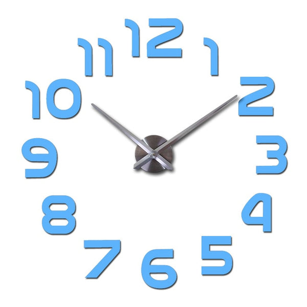 new real mute wall clock watch living room needle quartz home decoration clocks acrylic mirror sticker diy