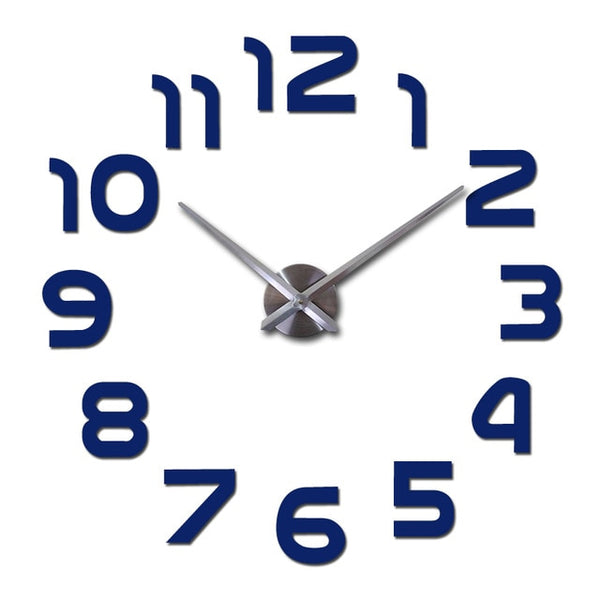 new real mute wall clock watch living room needle quartz home decoration clocks acrylic mirror sticker diy