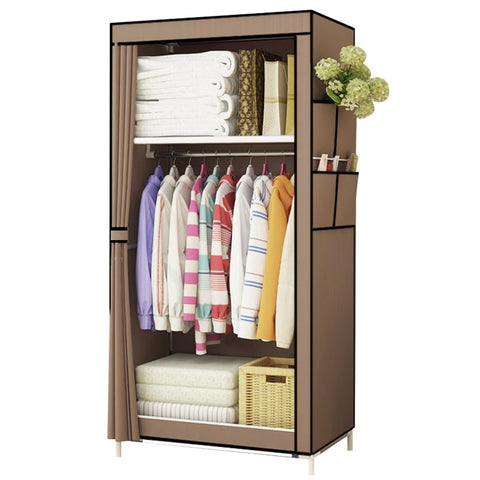 Students Dormitory Small Wardrobe Single Cloth Wardrobe Folding Portable Closet Clothing Storage Cabinet Home Furniture