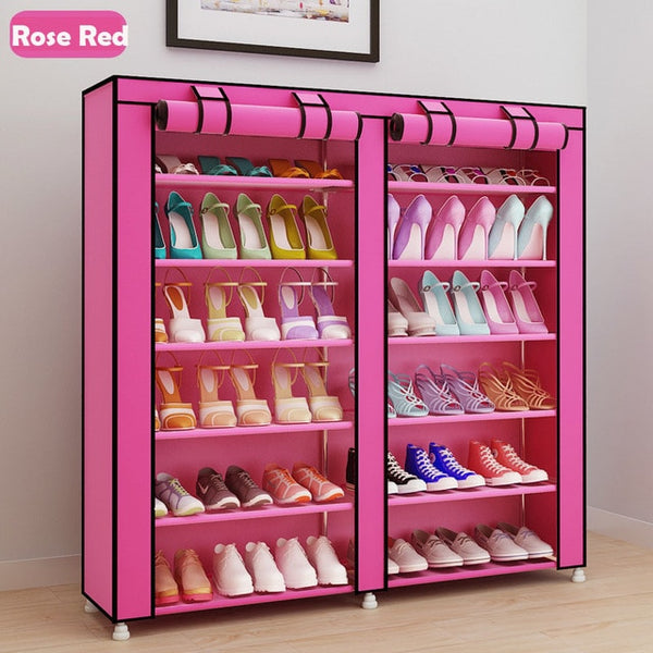 Large shoe rack 7-layer 9-grid Non-woven fabrics shoe cabinet organizer removable shoe storage for home furniture