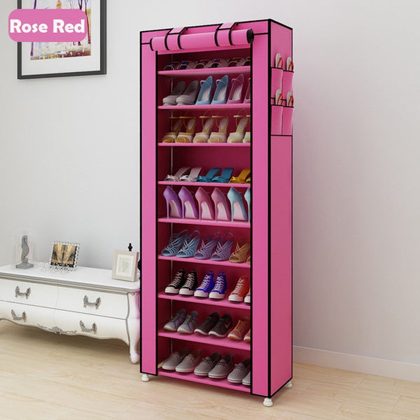 Large shoe rack 7-layer 9-grid Non-woven fabrics shoe cabinet organizer removable shoe storage for home furniture