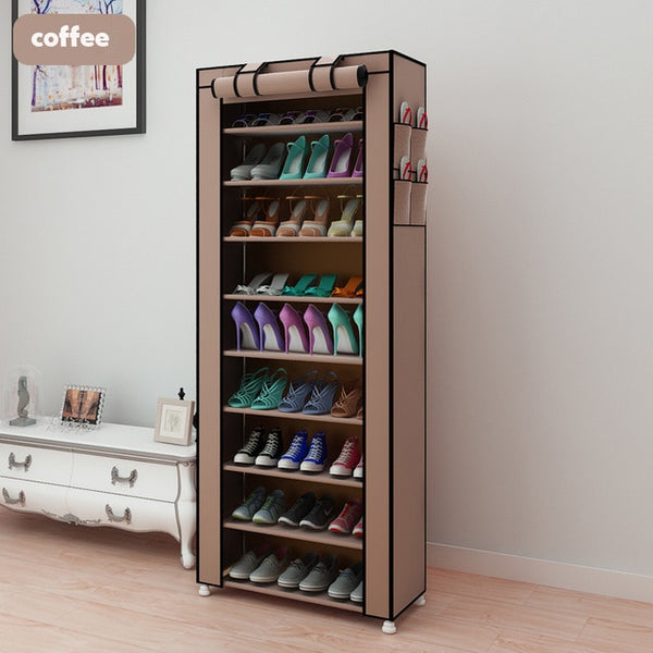 Large shoe rack 7-layer 9-grid Non-woven fabrics shoe cabinet organizer removable shoe storage for home furniture