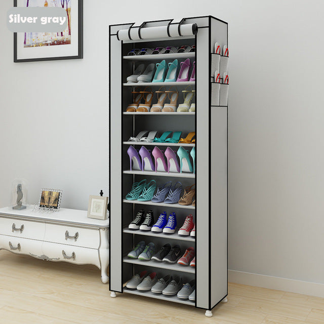 Large shoe rack 7-layer 9-grid Non-woven fabrics shoe cabinet organizer removable shoe storage for home furniture