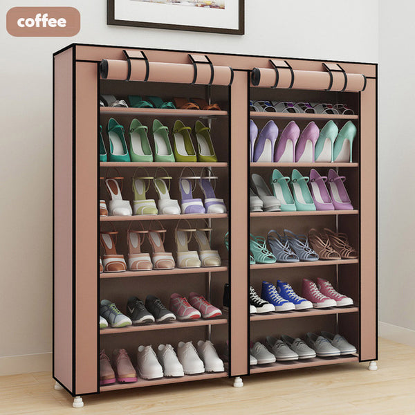 Large shoe rack 7-layer 9-grid Non-woven fabrics shoe cabinet organizer removable shoe storage for home furniture