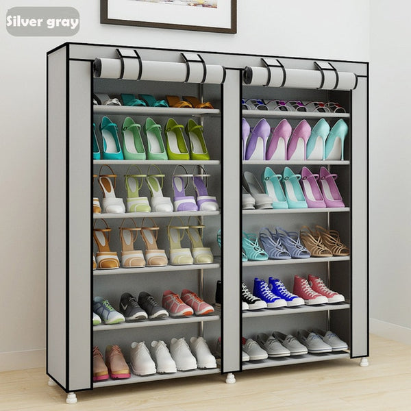 Large shoe rack 7-layer 9-grid Non-woven fabrics shoe cabinet organizer removable shoe storage for home furniture