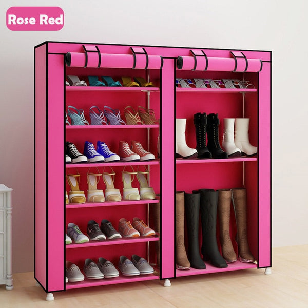 Large shoe rack 7-layer 9-grid Non-woven fabrics shoe cabinet organizer removable shoe storage for home furniture