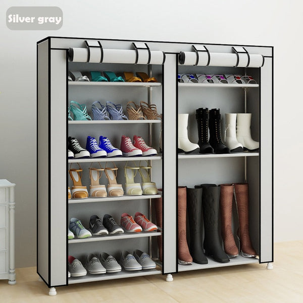 Large shoe rack 7-layer 9-grid Non-woven fabrics shoe cabinet organizer removable shoe storage for home furniture