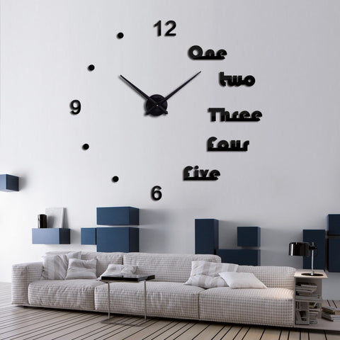 new wall clock 2019 design reloj de pared quartz watch large decorative diy clocks modern living room acrylic 3d stickers Letter