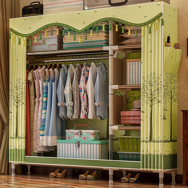 GIANTEX Cloth Wardrobe For clothes Fabric Folding Portable Closet Storage Cabinet Bedroom Home Furniture