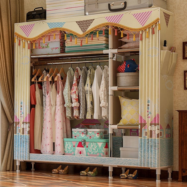 GIANTEX Cloth Wardrobe For clothes Fabric Folding Portable Closet Storage Cabinet Bedroom Home Furniture