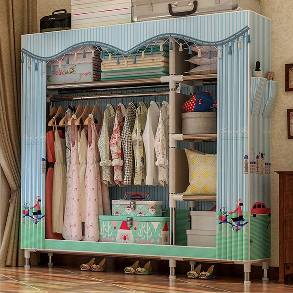 GIANTEX Cloth Wardrobe For clothes Fabric Folding Portable Closet Storage Cabinet Bedroom Home Furniture